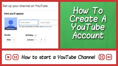 Create an account on YouTube